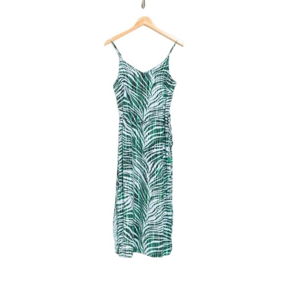 Sam Edelman Stripe Zebra Print Blue Green Camisole Dress NWT Size 10 - Picture 3 of 10